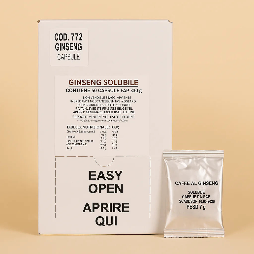 Caffè al ginseng solubile in capsule compatibili Espresso Point FAP® - Scatola da 50 capsule