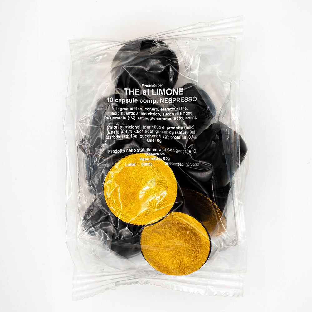 Tè al limone solubile in capsule compatibili Nespresso® - scatola da 100 capsule