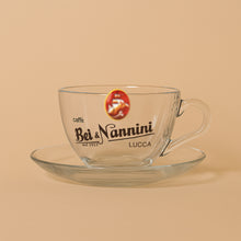 Tazza in vetro da cappuccino Bei & Nannini - 1 Tazza con piattino OMAGGIO