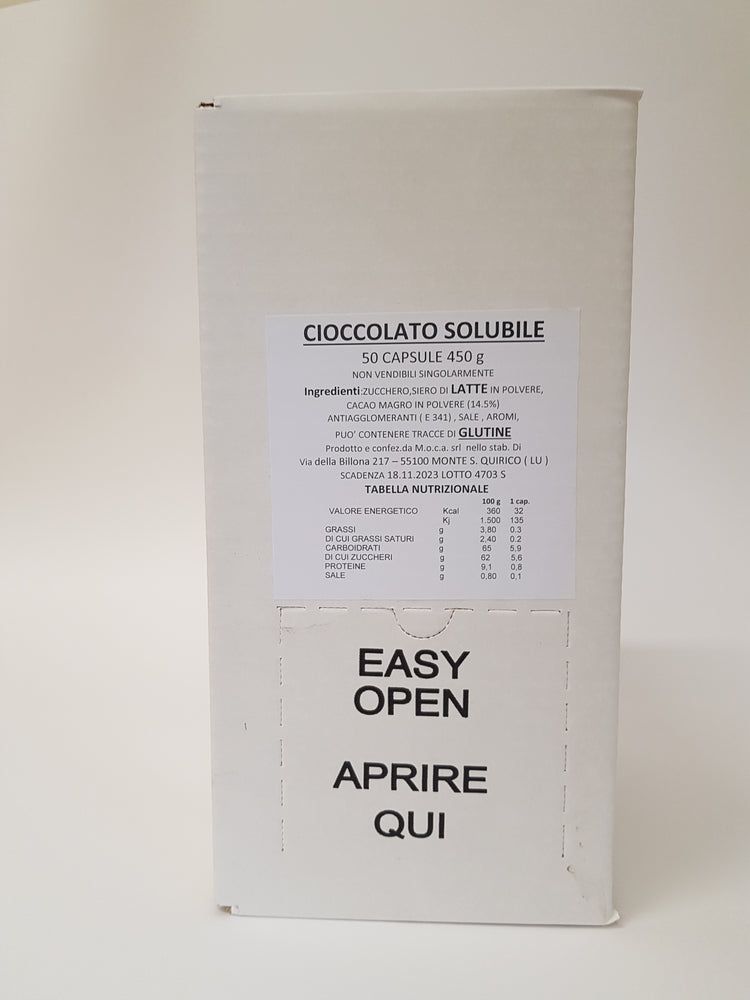 
                  
                    Cioccolata solubile in capsule compatibili Espresso Point FAP® - scatola da 50 capsule
                  
                