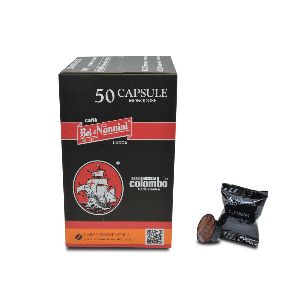 
                  
                    Caffè Gran Miscela Colombo®- Capsule compatibili A Modo Mio® - scatola da 50 capsule - Pregiata miscela di caffè 100% arabica
                  
                