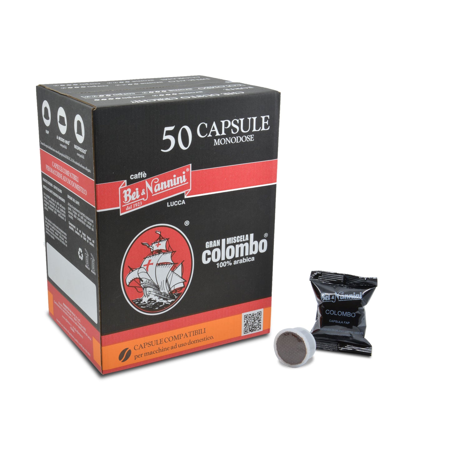 Gran Miscela Colombo® - Capsule compatibili Espresso Point® Fap - scatola da 50 capsule - Pregiata miscela di caffè 100% arabica