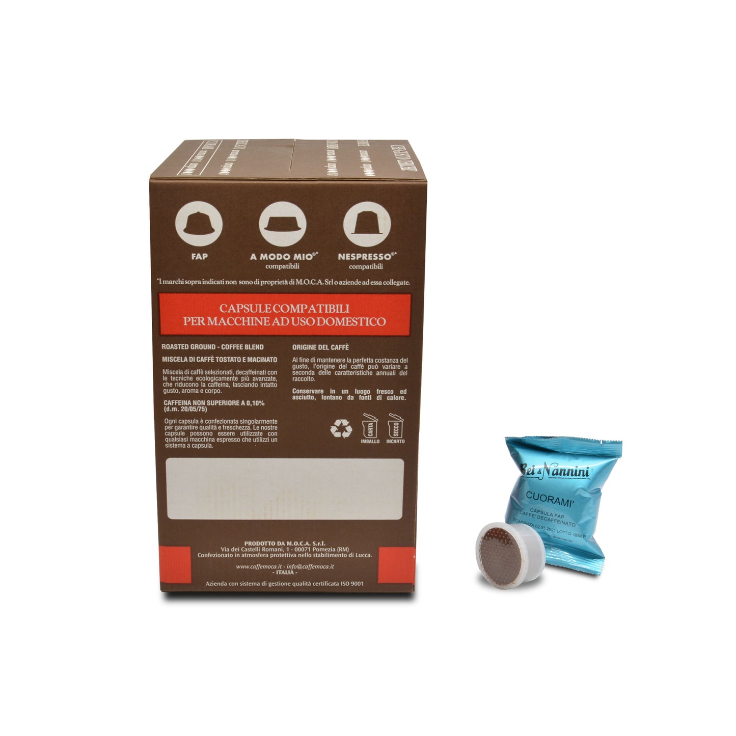 
                  
                    Caffè Decaffeinato Cuoramì® - Capsule compatibili Espresso Point Fap®- scatola da 50 capsule
                  
                