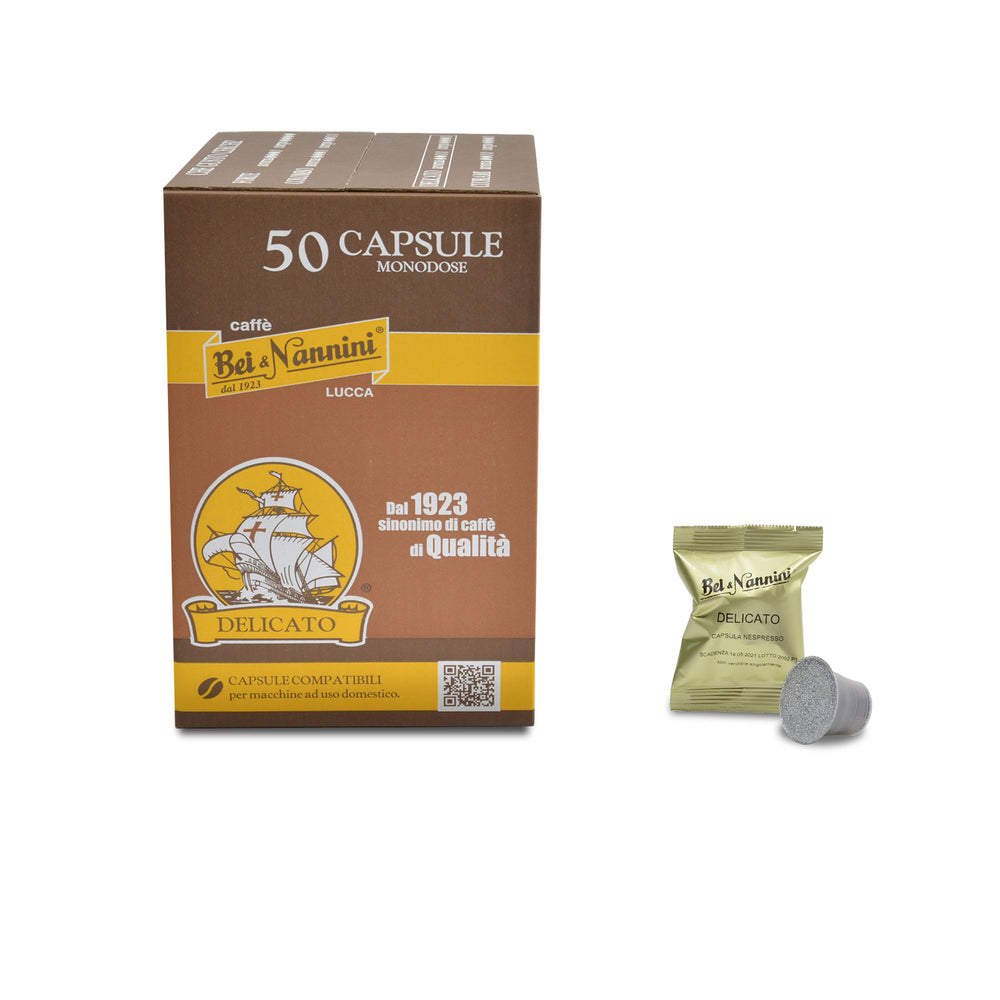 
                  
                    Caffè Miscela Delicato - Capsule compatibili Nespresso® - scatola da 50 capsule
                  
                